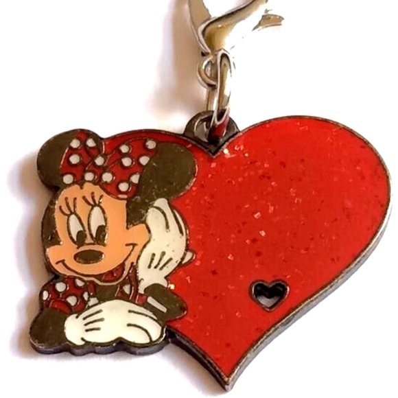 Vintage Disney Minnie Mouse Clip On Charm Bracelet Zipper Pull Valentines Gift - Picture 9 of 13